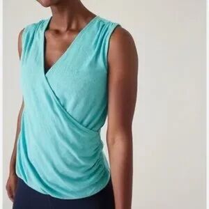 Athleta Breezy Wrap Tank Blue